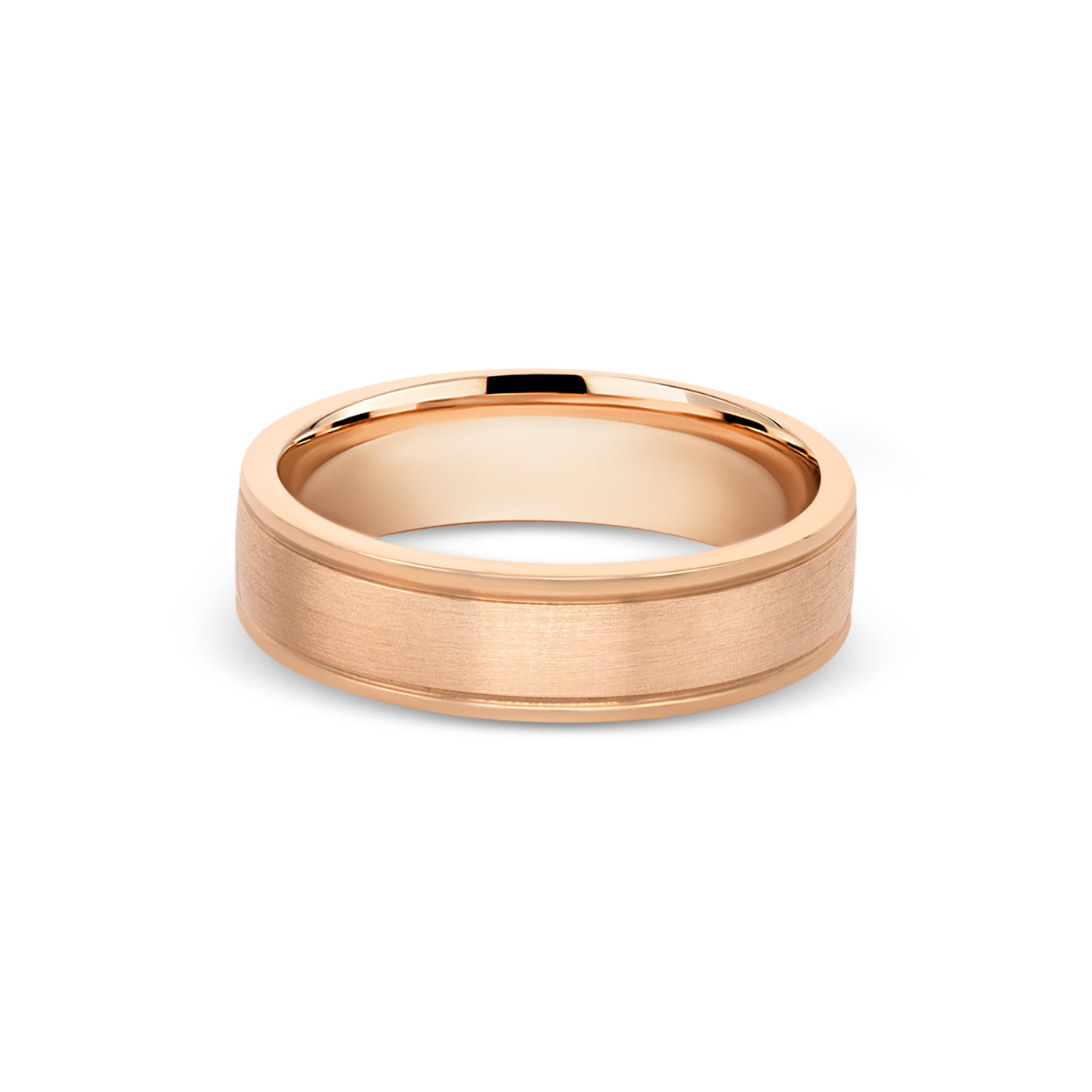 Grooved Satin Center Band with Polished Edges