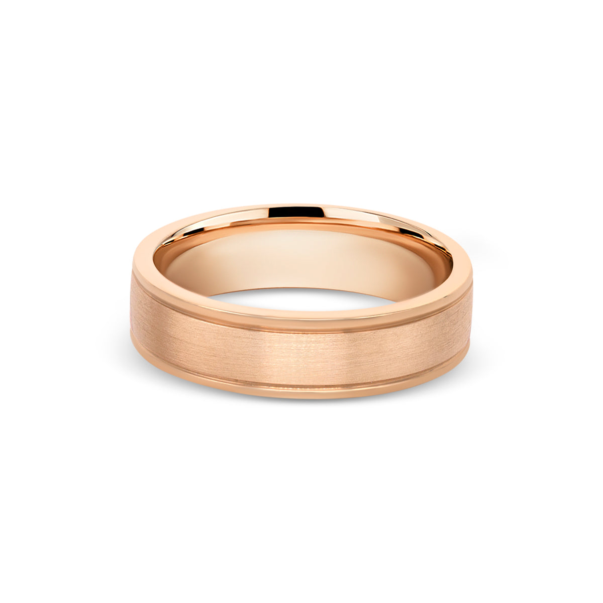 Grooved Satin Center Band with Polished Edges