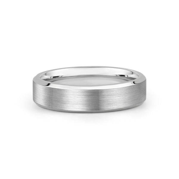 Satin Center Wedding Band with Polished Edges