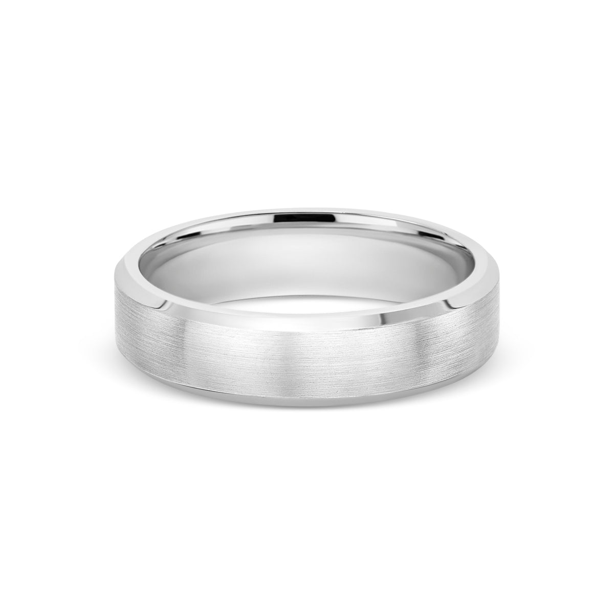 Satin Finish White Gold Band