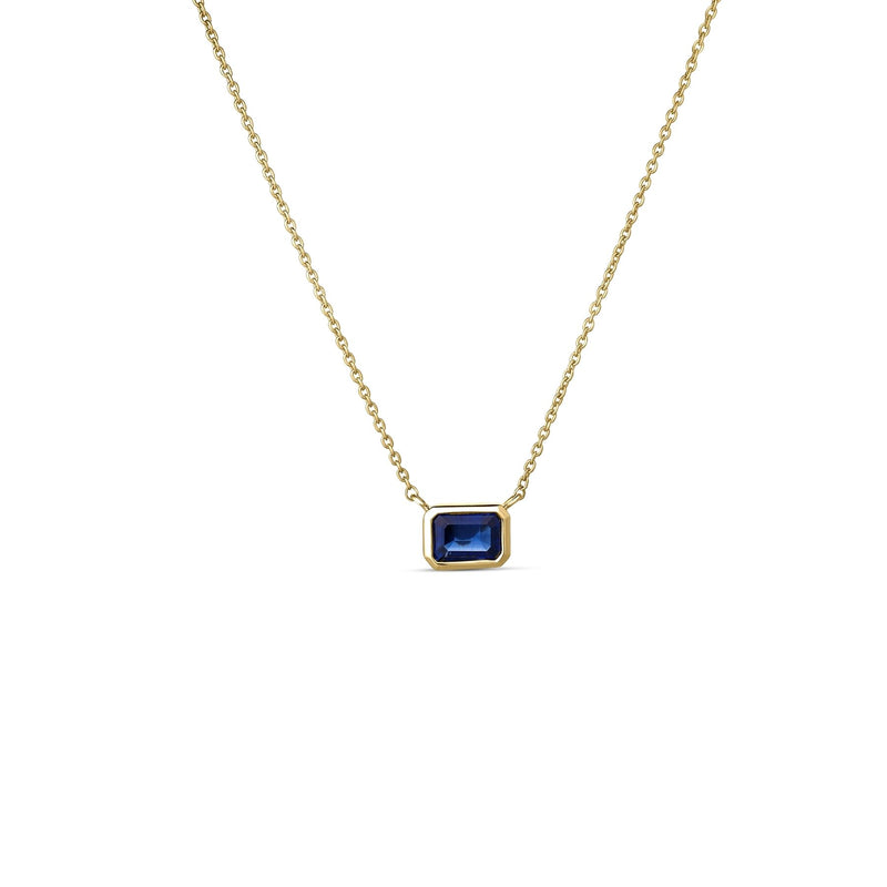 Emerald Cut Sapphire Necklace | .55ct