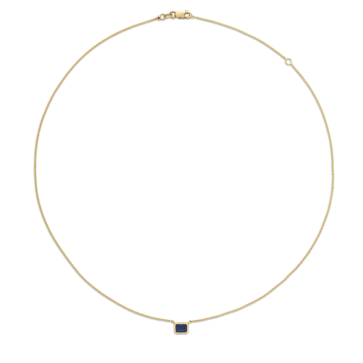 Emerald Cut Sapphire Necklace | .55ct