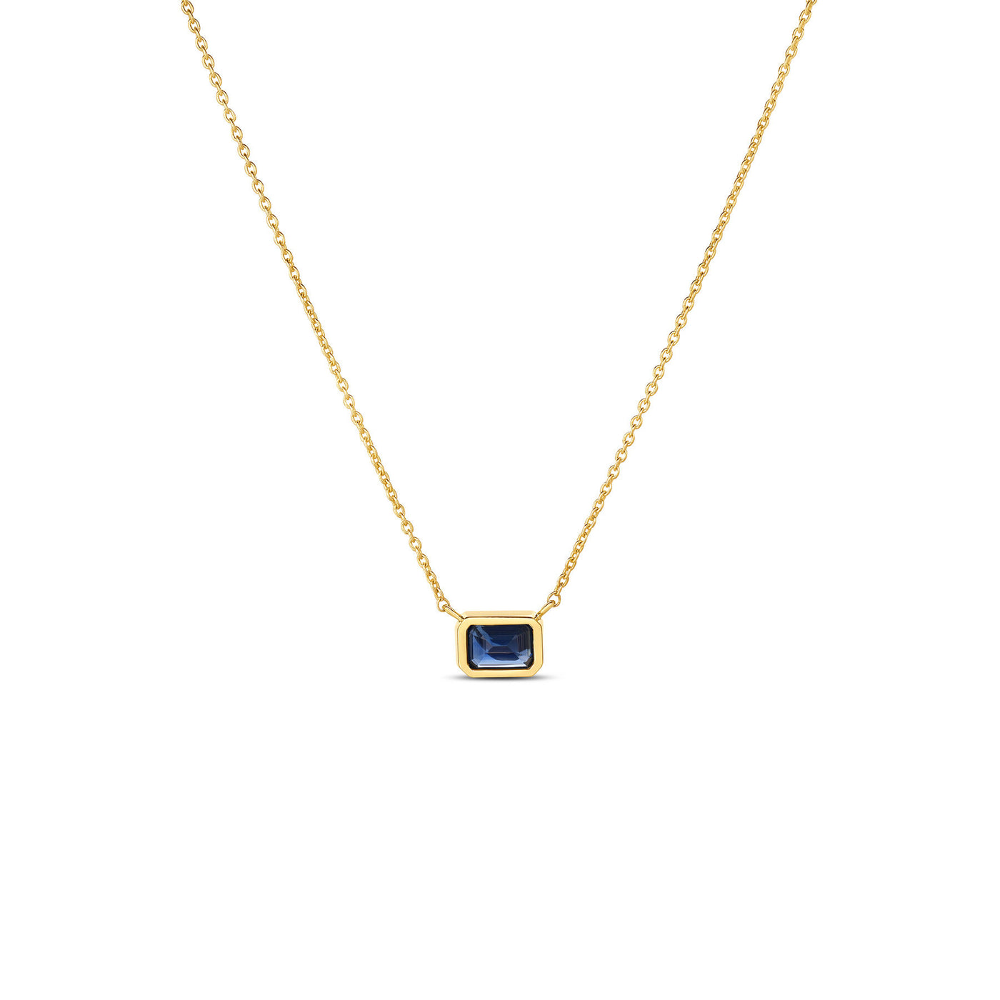 Emerald Cut Sapphire Necklace | .55ct