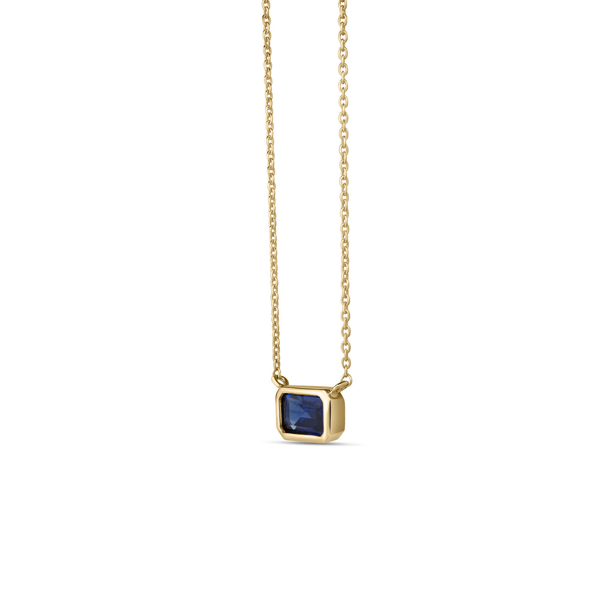 Emerald Cut Sapphire Necklace | .55ct