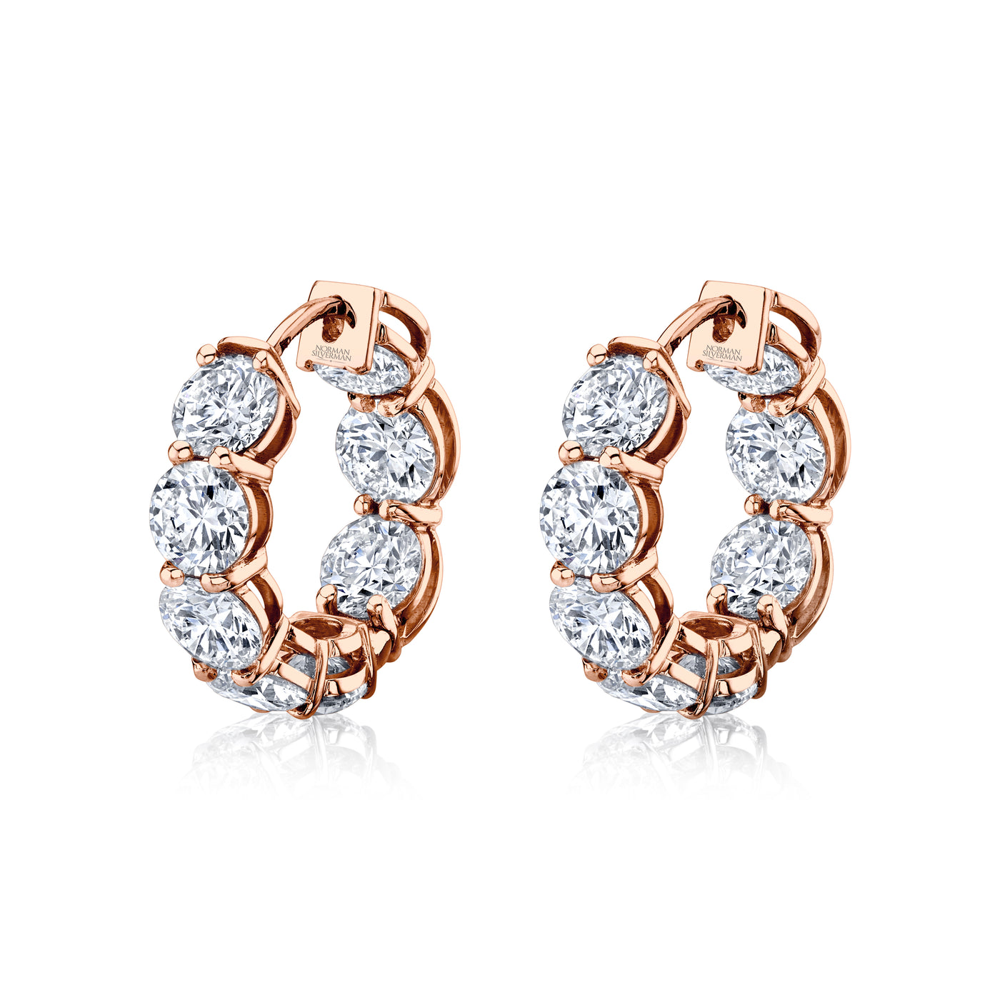 Round Brilliant Diamond Hoop Earrings