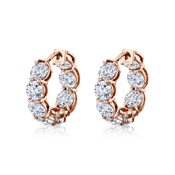 Round Brilliant Diamond Hoop Earrings