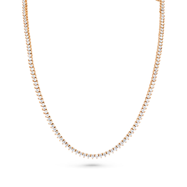 Round Diamond Tennis Necklace | 5.67tw