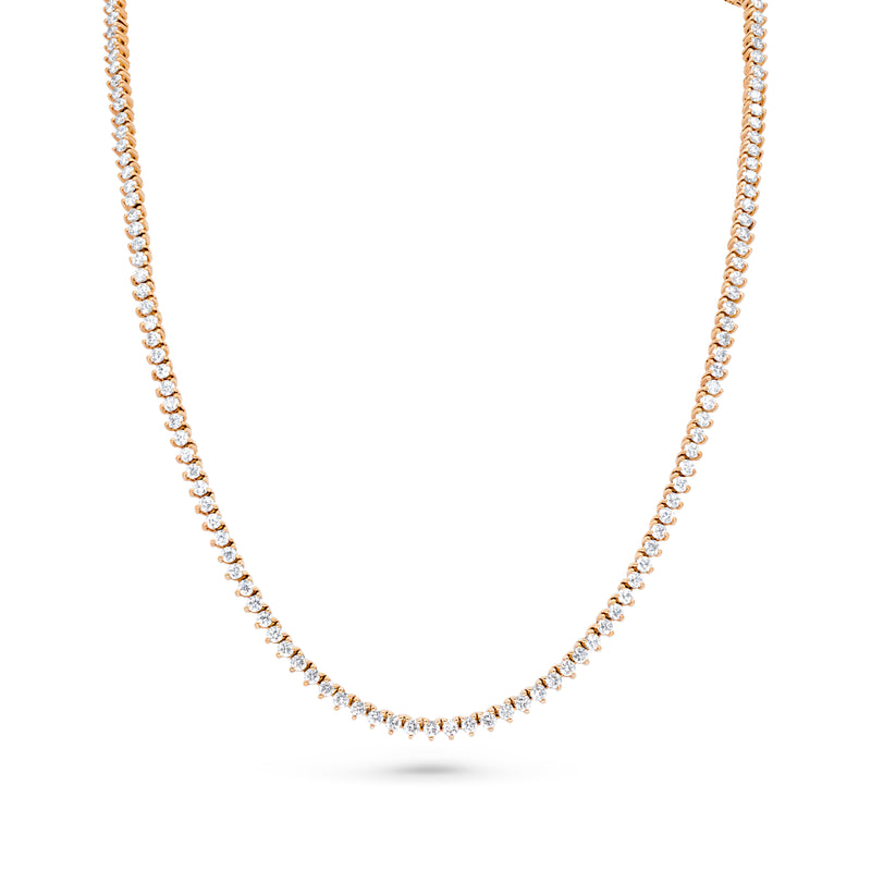 Round Diamond Tennis Necklace | 5.67tw