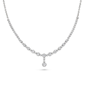 Bezel Set Diamond Drop Necklace