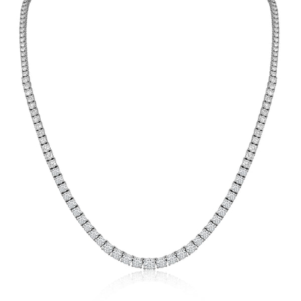 Graduated Round Diamond Tennis Necklace | 9.98tw