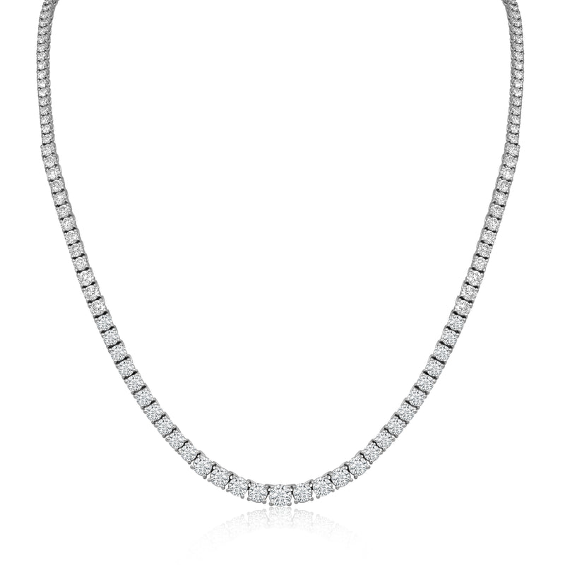 Graduated Round Diamond Tennis Necklace | 9.98tw