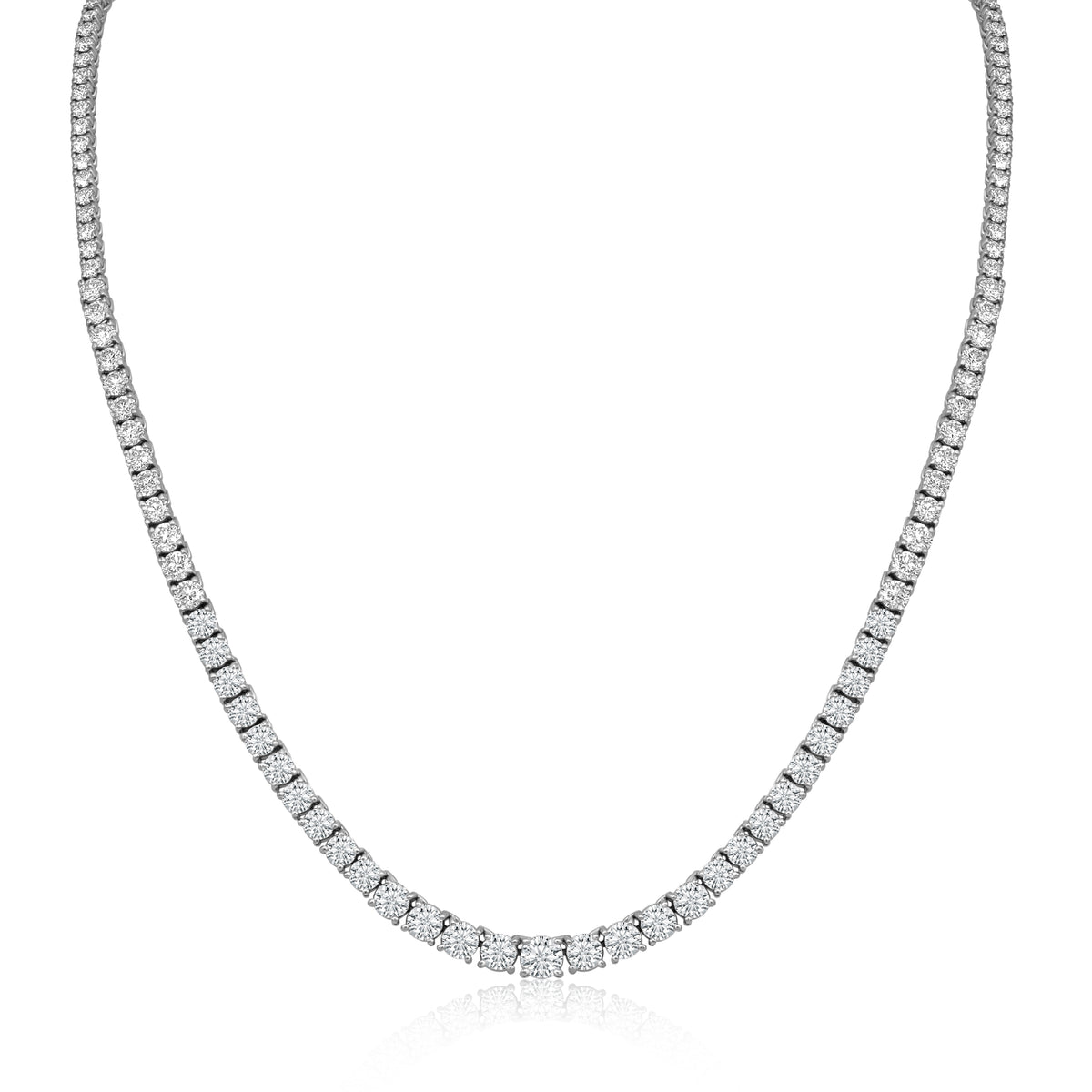 Graduated Round Diamond Tennis Necklace | 9.98tw