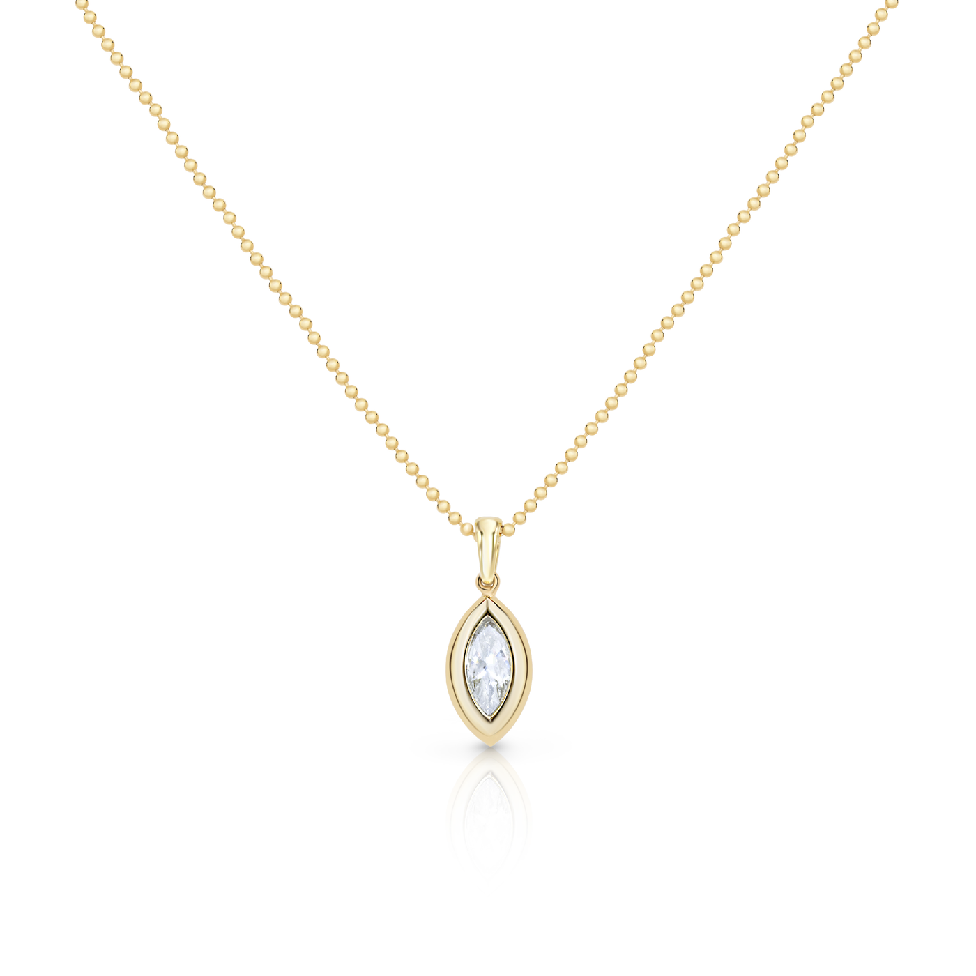 Double Bezel Marquise Diamond Pendant | 0.73ct