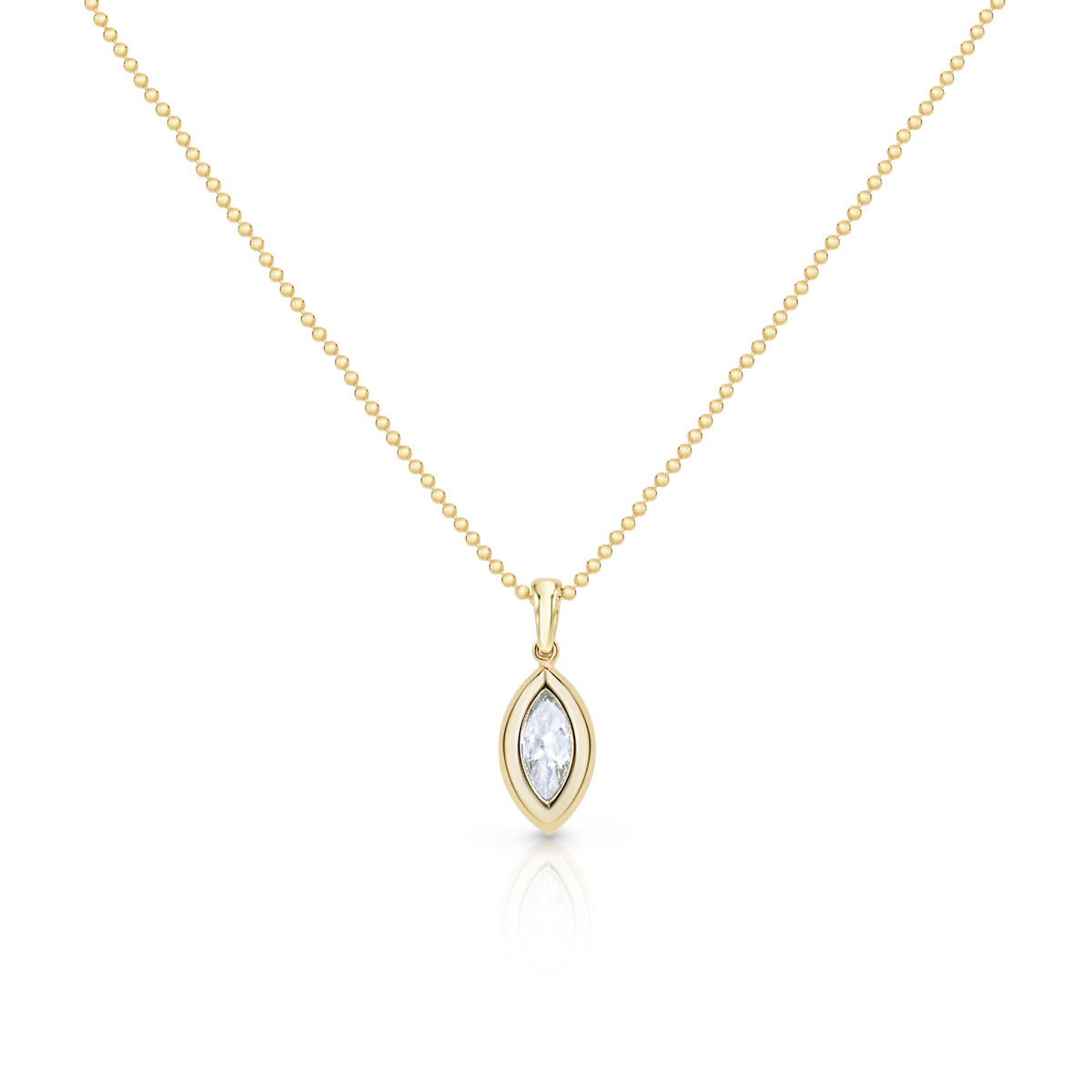 Double Bezel Marquise Diamond Pendant | 0.73ct
