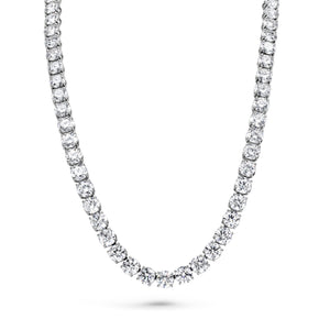 Round Diamond Tennis Necklace