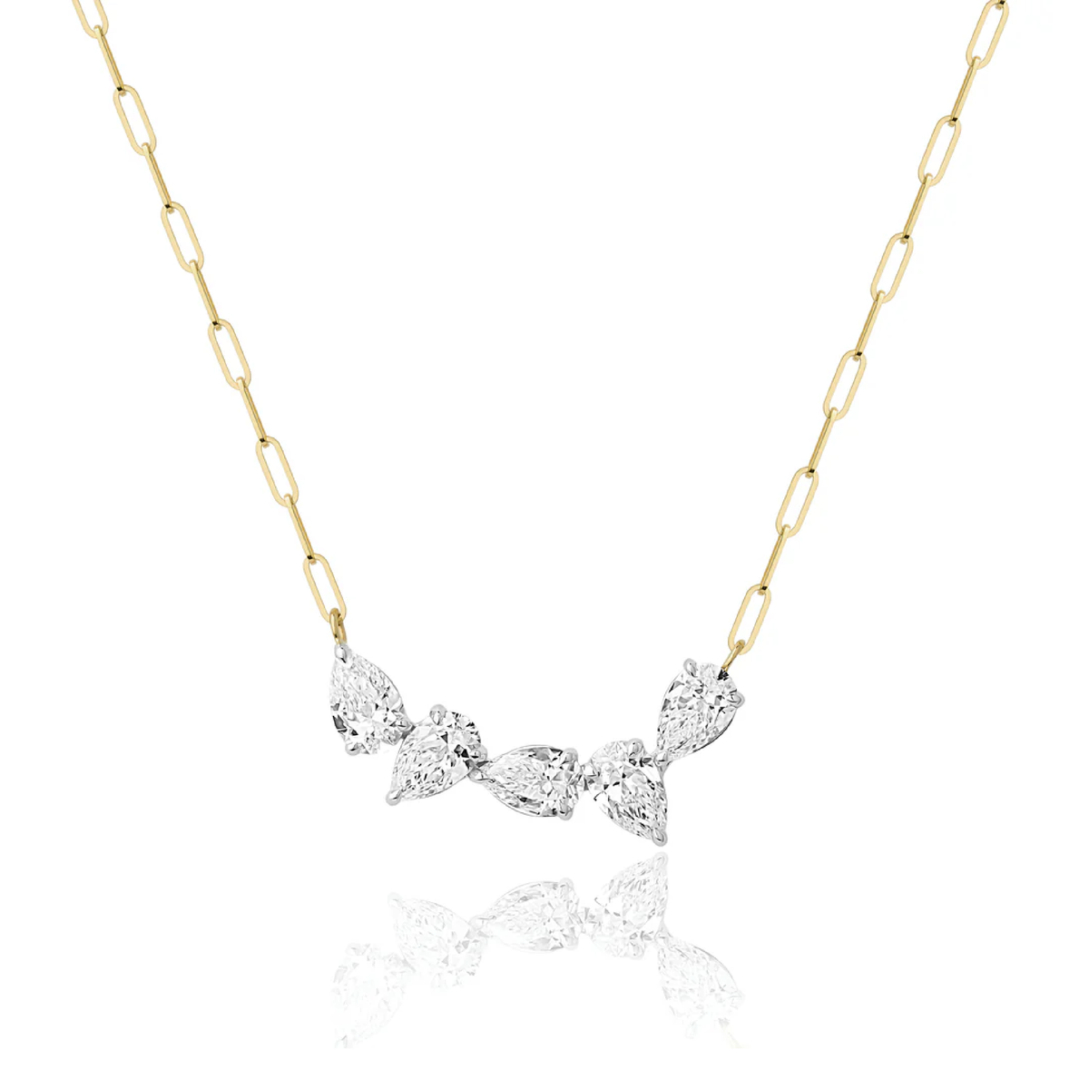 Pear Diamond Link Chain Necklace | 1.52tw