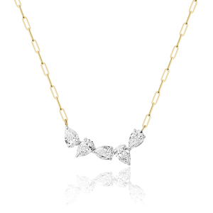 Pear Diamond Link Chain Necklace | 1.52tw
