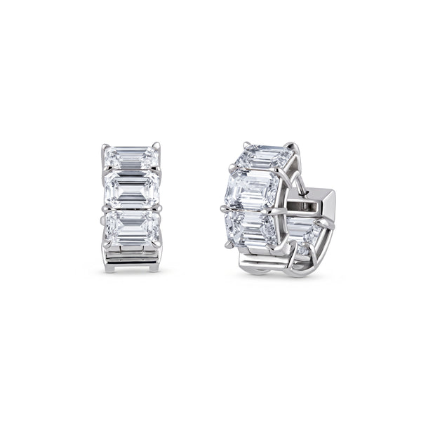 Emerald Cut Diamond Hoop Earrings | 7.12tw