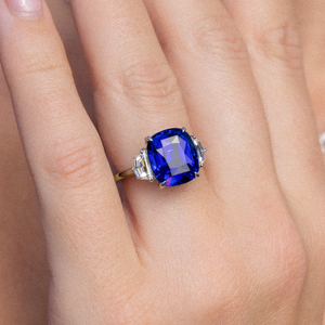 Blue Sapphire & Diamond Ring