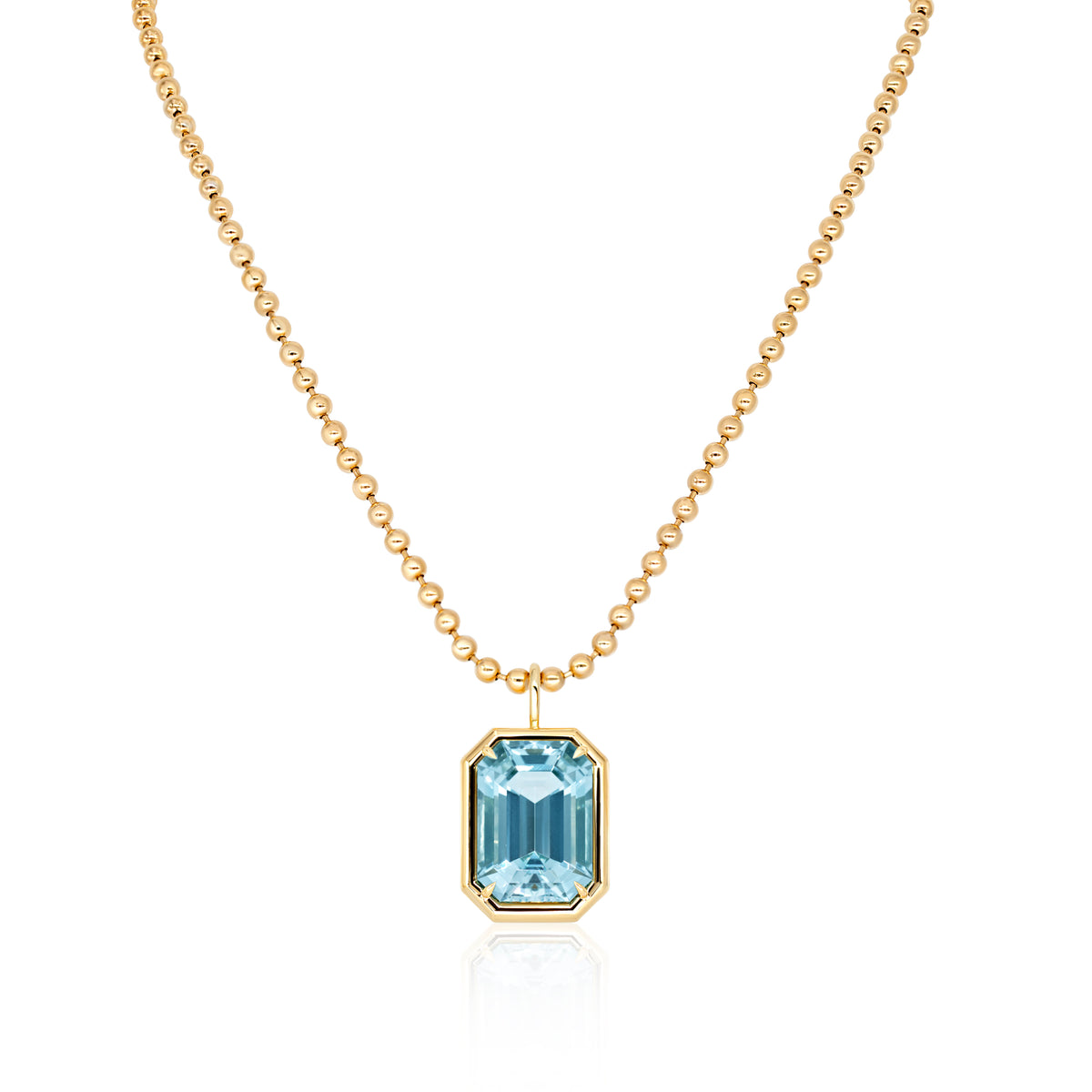 Emerald Cut Aquamarine Pendant