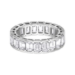 Bezel Edge Emerald Cut Eternity Band | 5.05tw