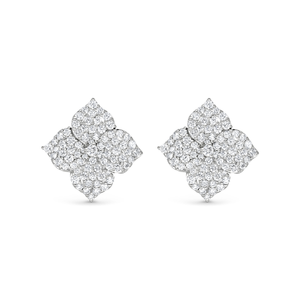 Large Diamond Pavé Flower Earrings