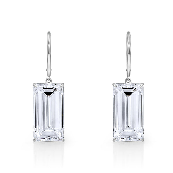 Emerald Cut Diamond Drop Earrings | 18.82tw