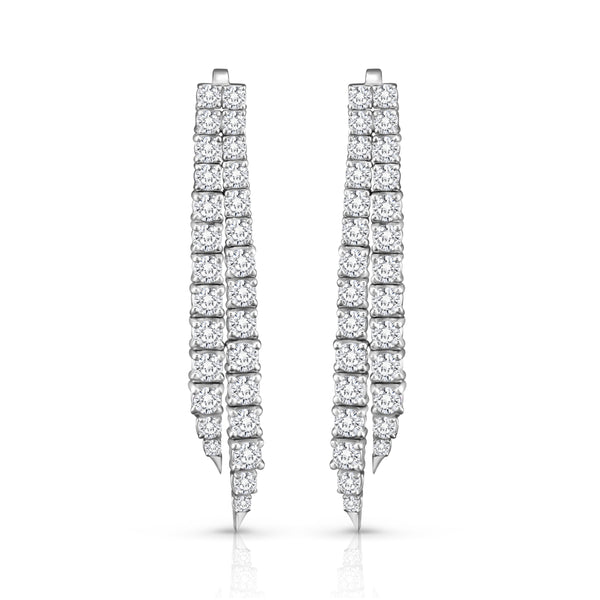 Two Row Diamond Drop Earrings | 4.57tw