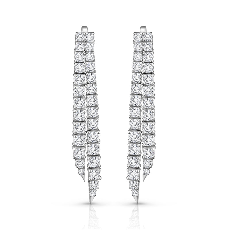 Two Row Diamond Drop Earrings | 4.57tw