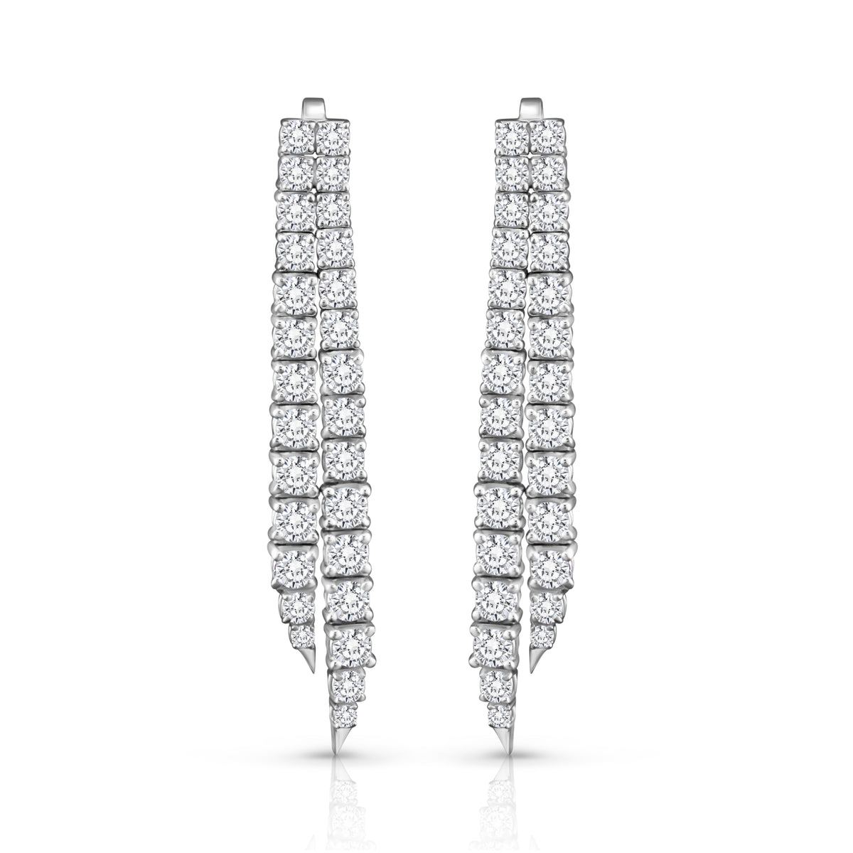 Two Row Diamond Drop Earrings | 4.57tw