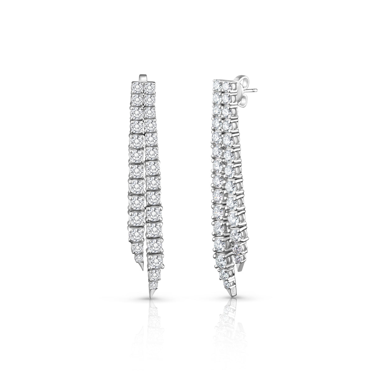 Two Row Diamond Drop Earrings | 4.57tw