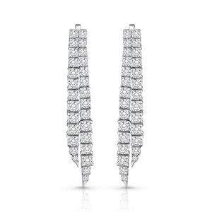 Two Row Diamond Drop Earrings | 4.57tw