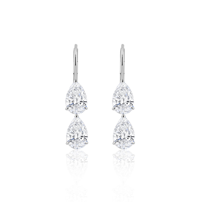 Pear Shape Diamond Drop Earrings | 6.01tw
