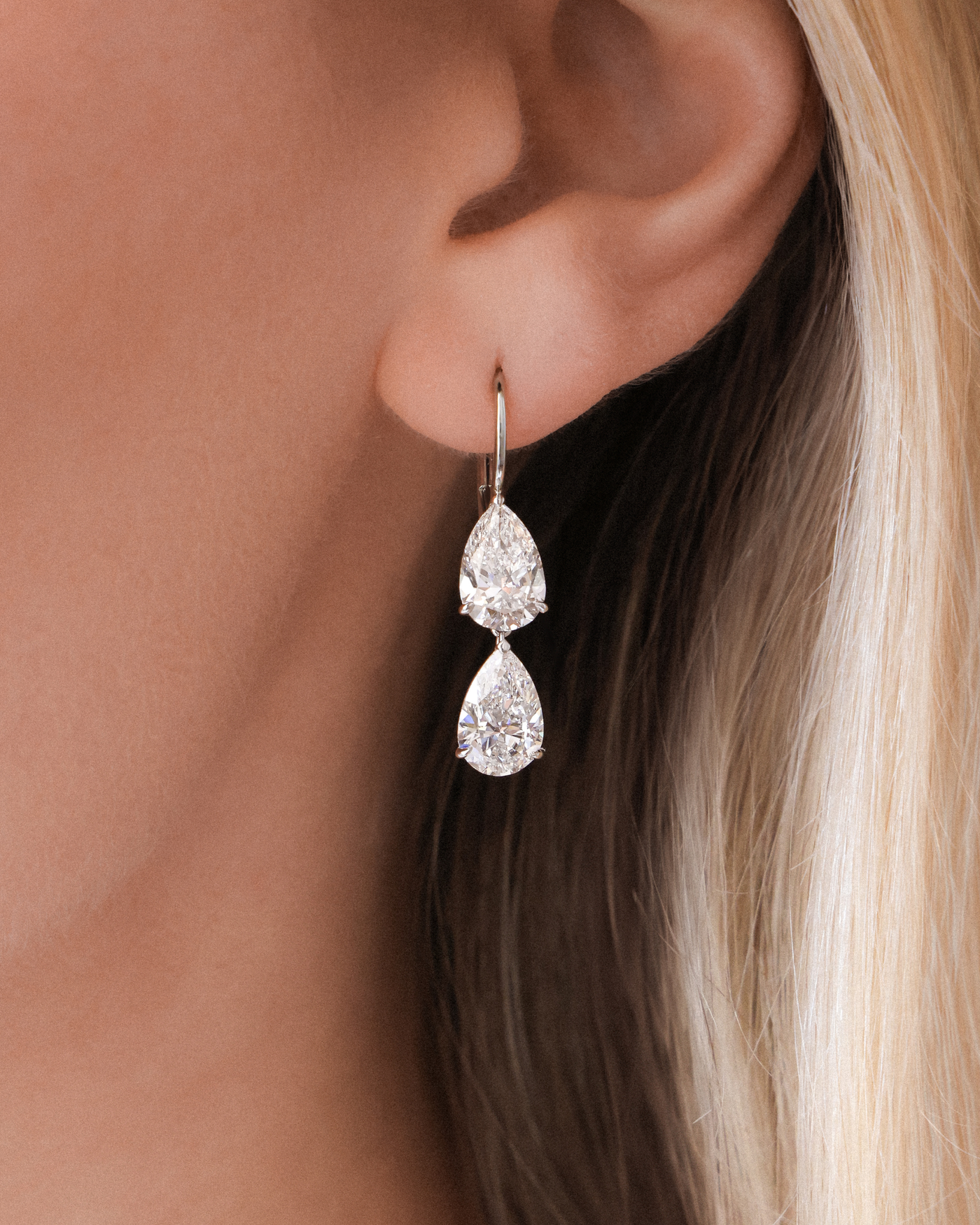 Pear Shape Diamond Drop Earrings | 6.01tw