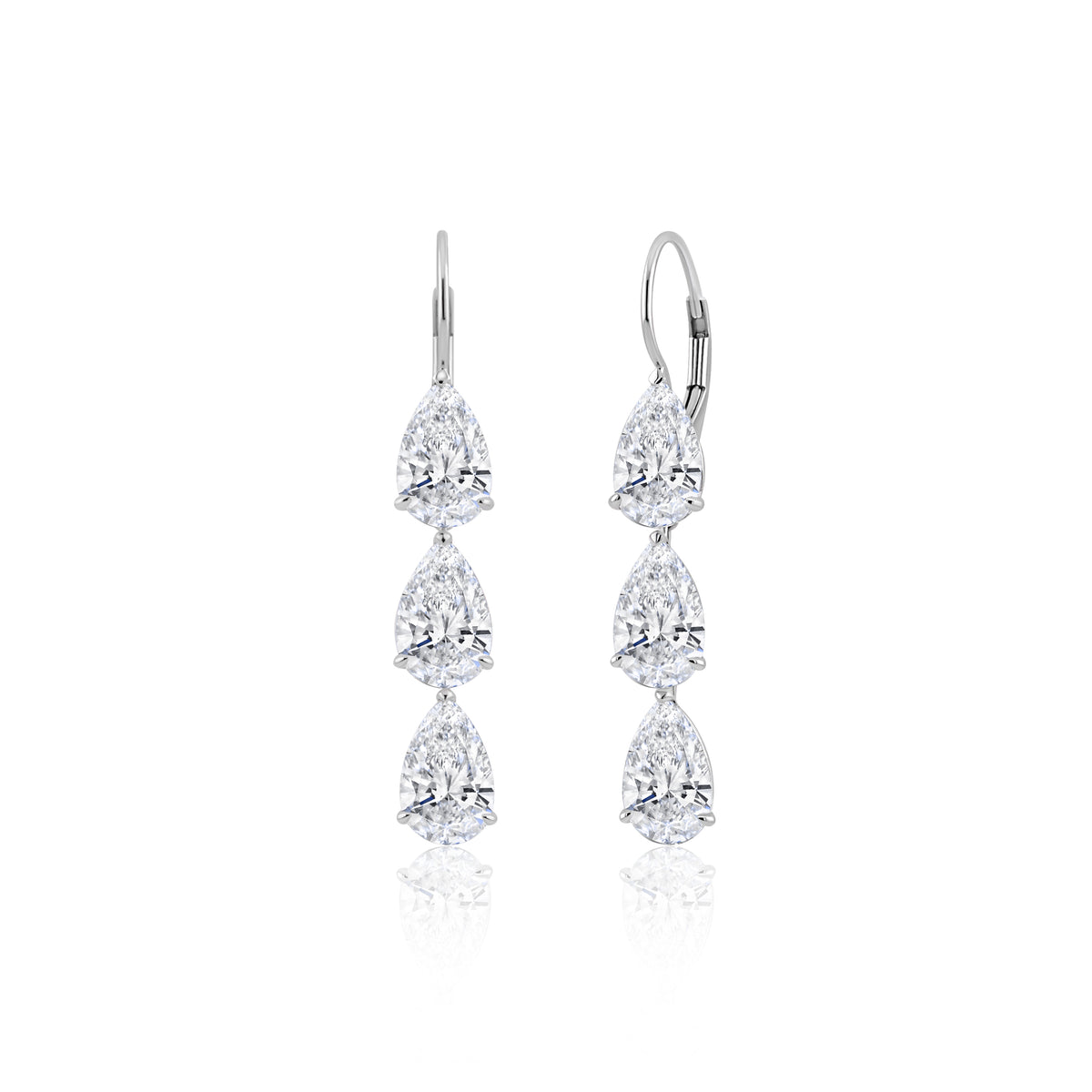 Pear Shape Diamond Drop Earrings | 6.01tw