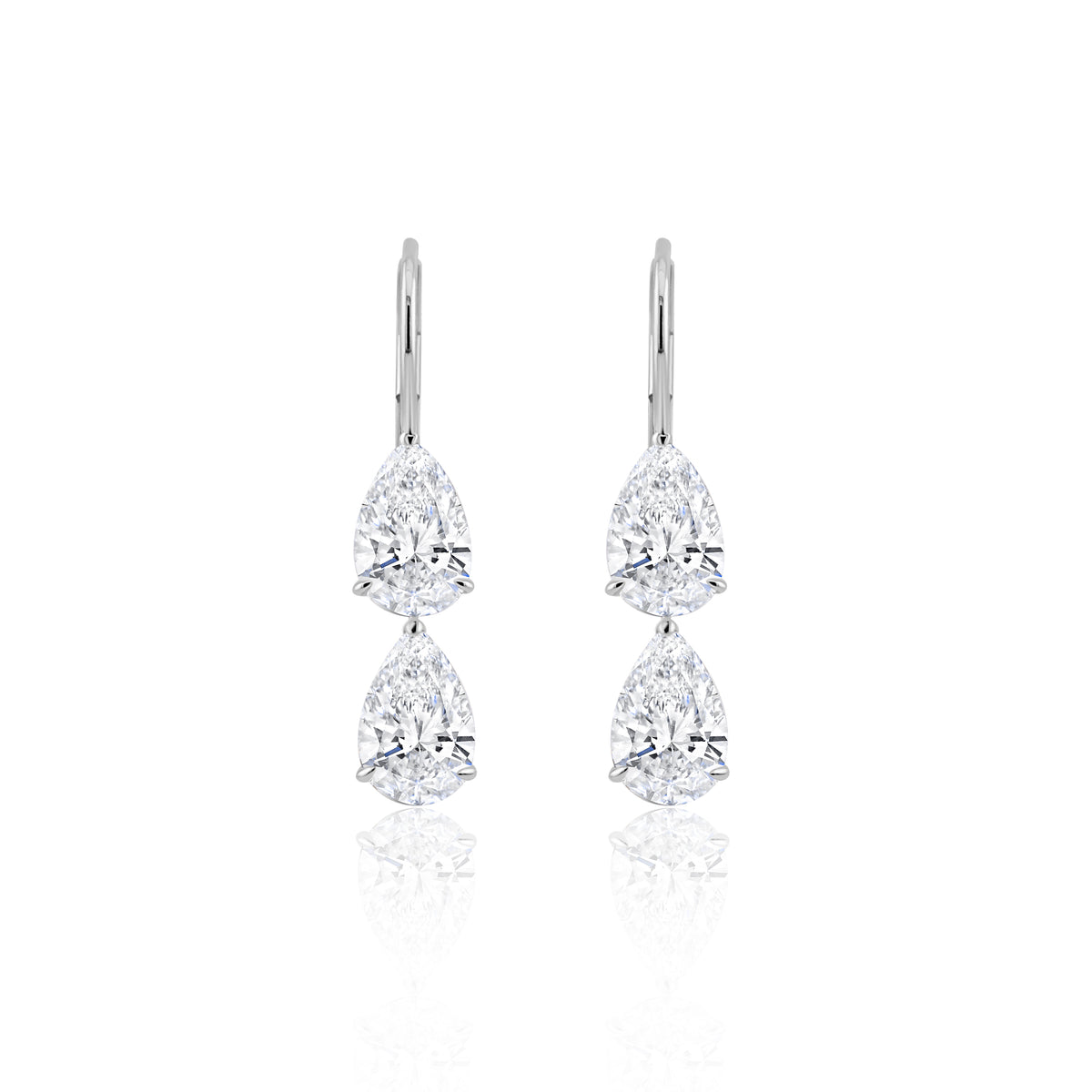 Pear Shape Diamond Drop Earrings | 9.11tw