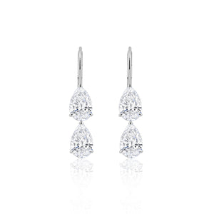 Pear Shape Diamond Drop Earrings | 9.11tw