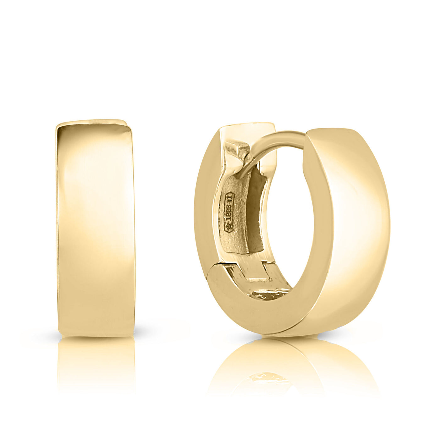 Wide Mini Hoop Huggie Earrings