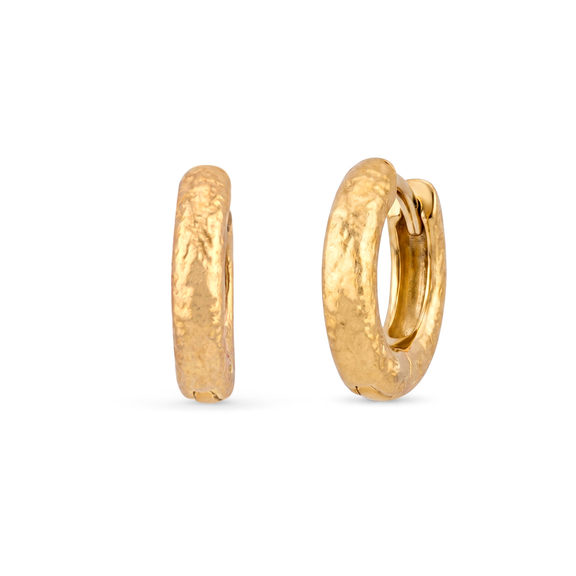 Small Sculpted Gold Hoop Earrings