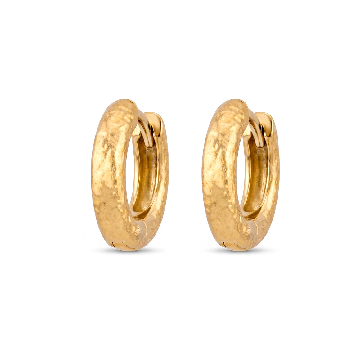 Small Sculpted Gold Hoop Earrings