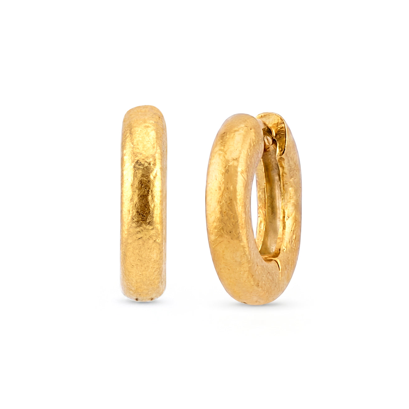 Medium Sculpted Gold Hoop Earrings