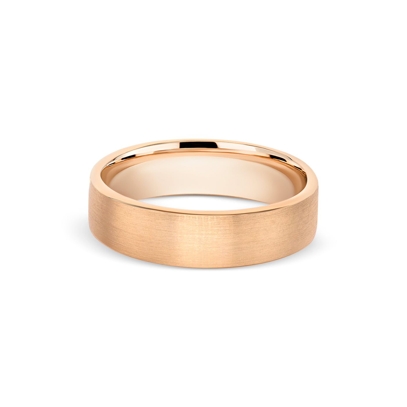Flat Satin Rose Gold Band