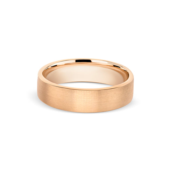 Flat Satin Rose Gold Band