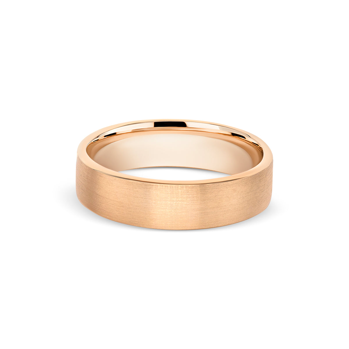 Flat Satin Rose Gold Band