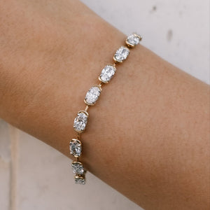 Oval Cut Diamond Bar Bracelet