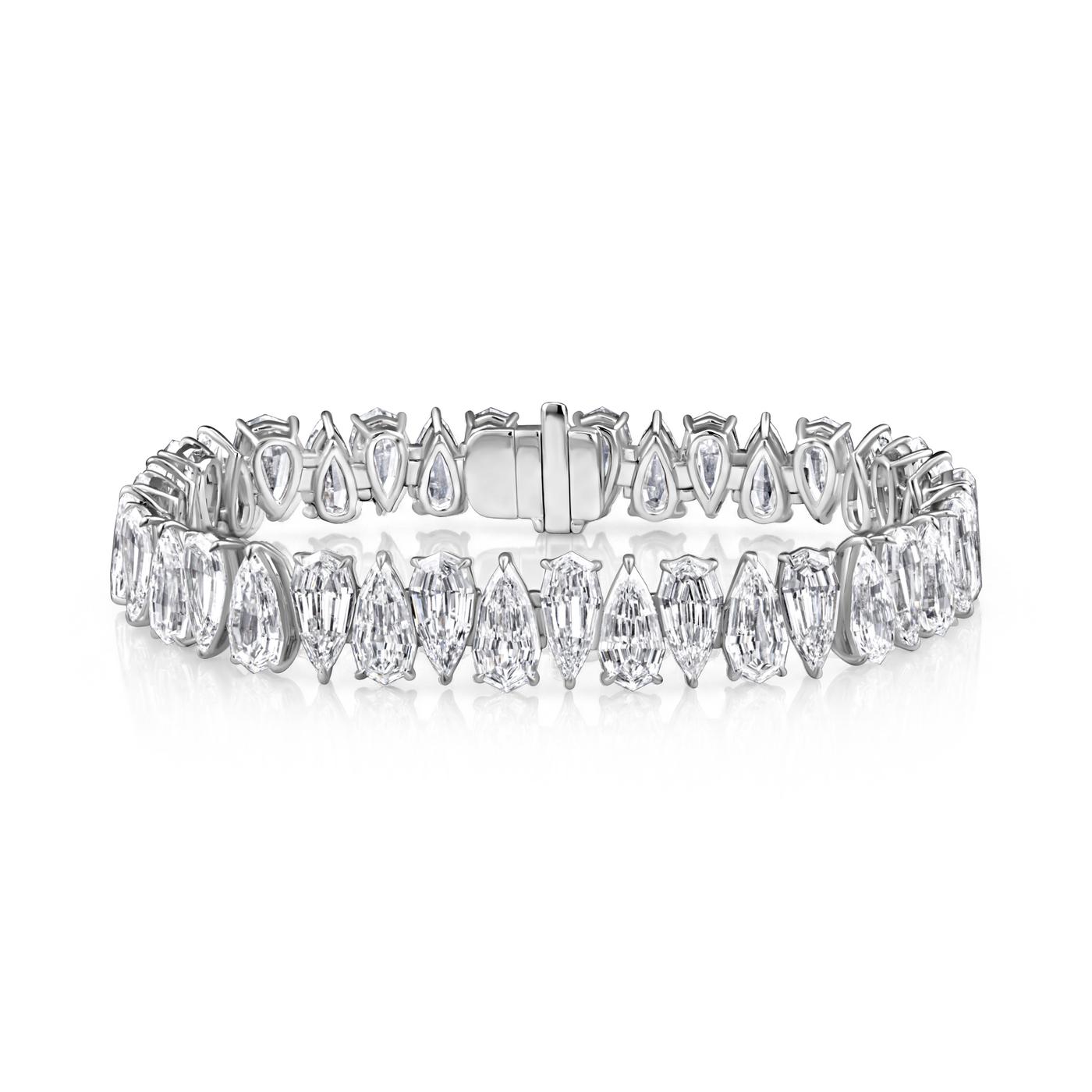 Step Cut Pear Shape Diamond Tennis Bracelet | 27.96tw