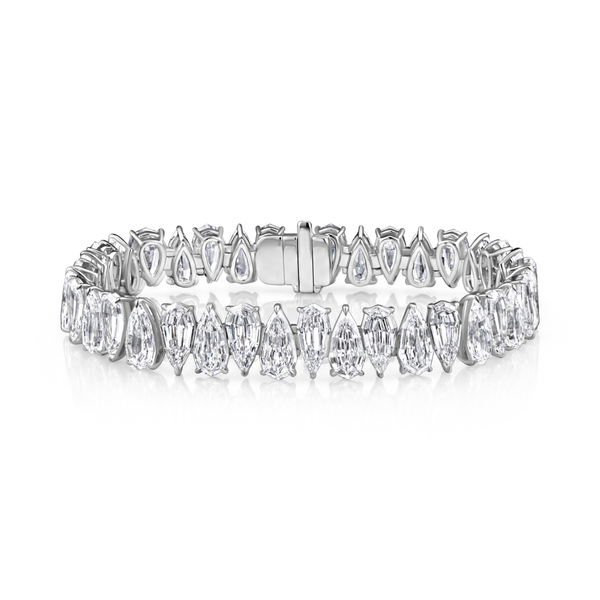 Step Cut Pear Shape Diamond Tennis Bracelet | 27.96tw