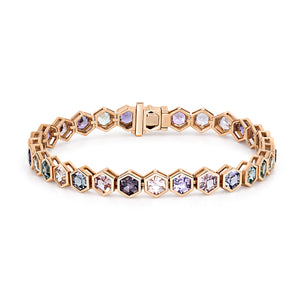 Hexagon Shape Sapphire Tennis Bracelet