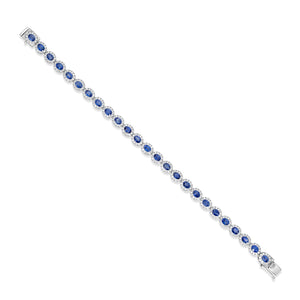 Blue Sapphire & Diamond Bracelet