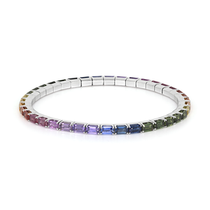 Rainbow Sapphire Stretch Bracelet